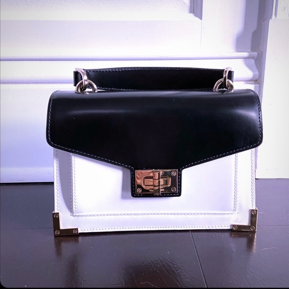 The Kooples Black and White Emily Bag